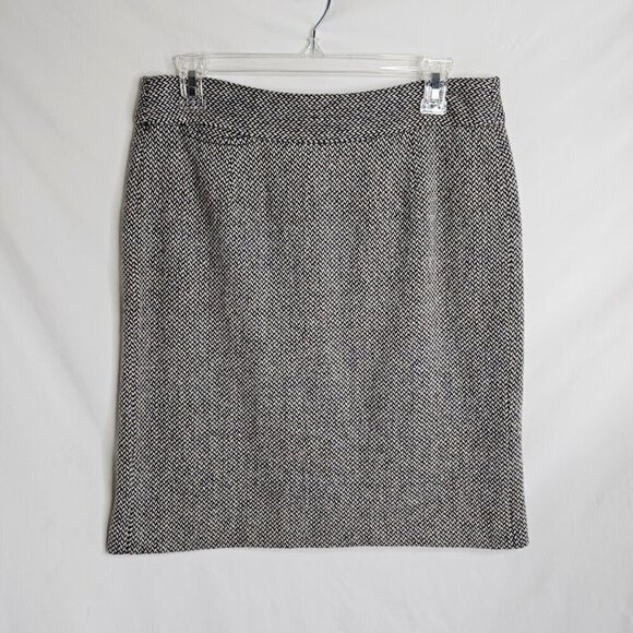 J. CREW Wool Skirt Tweed Pencil GRAY & BROWN size 8 Academia Preppy School Chic - Picture 3 of 7